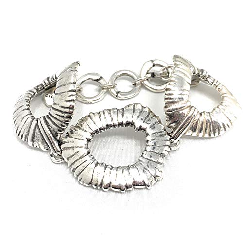 Ciclón "Triphalia Women’s Collection Silver Plated Oval Shape Classic Bracelet Cuff Adjustable Closure Fashionable Handmade Jewellery Accessory for Girl’s