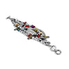 Ciclon Eden Elegant and Fun Multicolor 6 Strands Women Bracelet with Multiple Irregular Shape Silver Beads and Dangling Pendants in a Rounded Shape Adjustable Closure