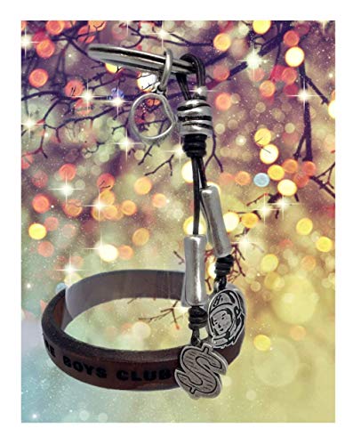 Billionaire Boys Club X Ciclon Men's Clothing Accessories Silver Plated Leather Keychain with Bracelet, Fashionable Handmade Wristband Accessory for Men’s"Limited Edition"