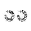 Ciclon "Tulom" Women Silver Plated Open Hoop Punching Pattern Earrings with Push-Back closure Classic Dazzling Fashion Jewellery for Girl’s