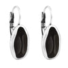 Ciclon “Vega” Women Short Silver Earrings with a Black Murano Glass Pearl and Lever Back Closure, Stylish Fashionable Classic Jewellery for Girl