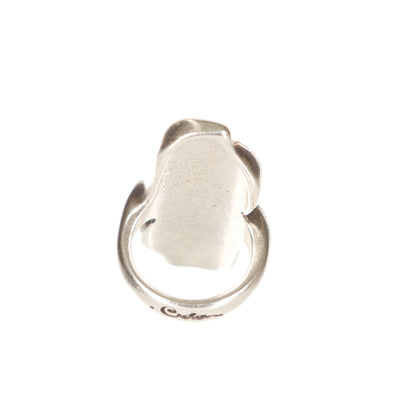 Ciclón Jewelry Turquoise and Pearly Black Murano Glass Stone Ring 171504
