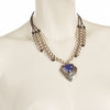 Ciclón Jewelry Pearly Blue Murano Glass Triangle Shape Beaded Necklace 162813