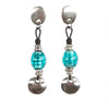 Handmade Aqua Bead Drop Earrings Aqua/Silver EAR-23